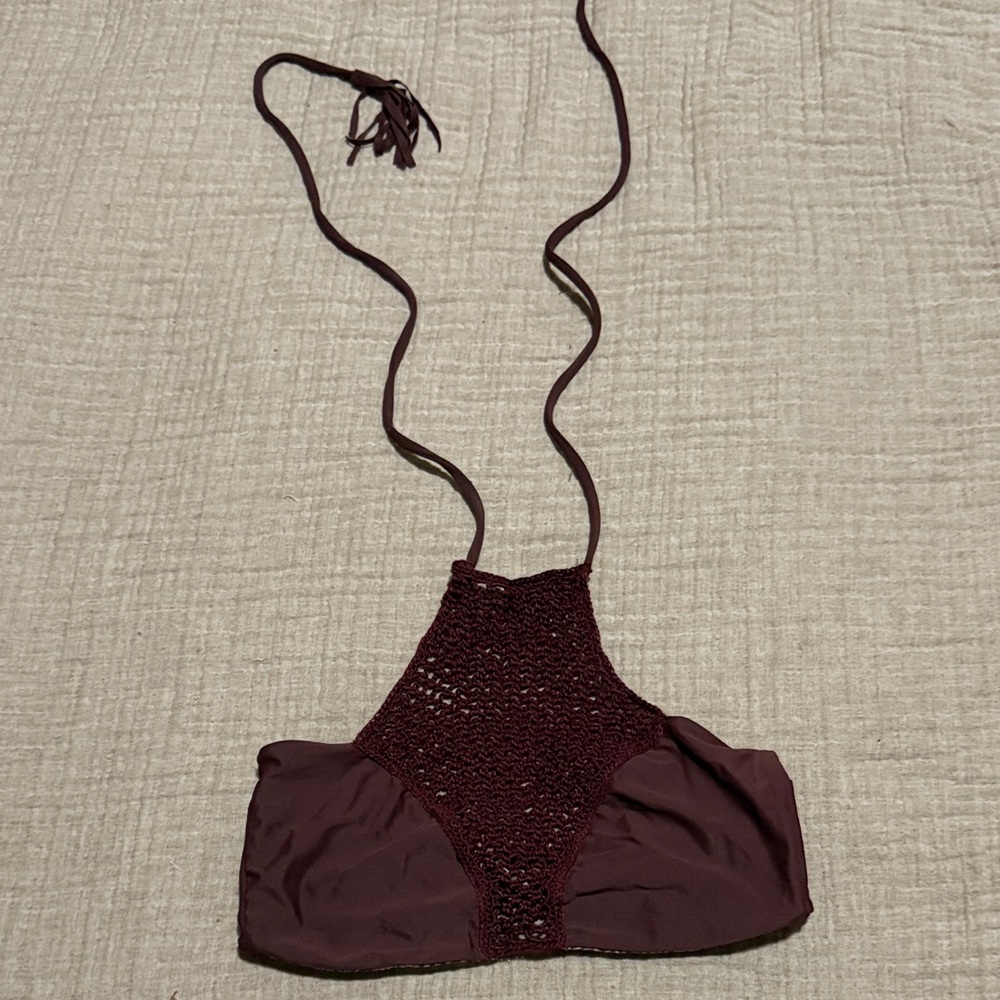 Acacia Swimwear Burgundy Bikini Top